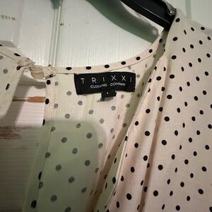 Trixxi Black and Cream Polka Dot Blouse